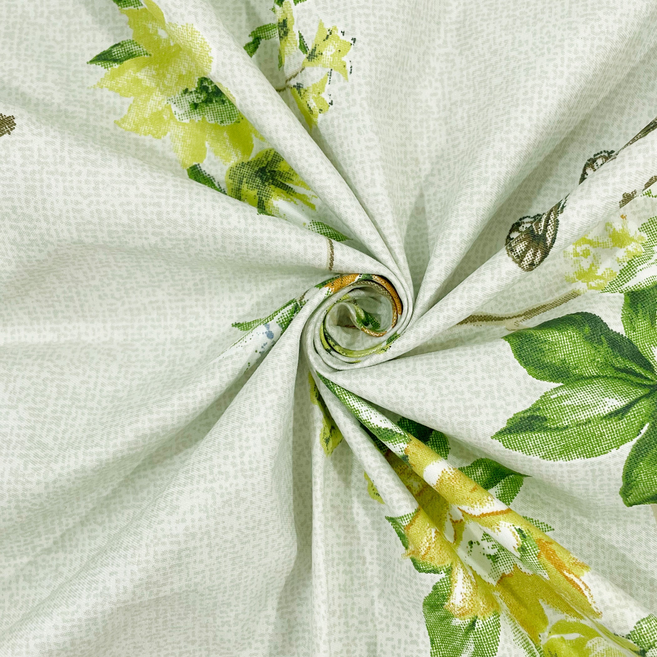 Garden Vine Ivory 200 TC Blended Cotton Bedsheet Set with Pillow Cover