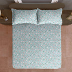 Rose Meadow Sage Green 200 TC Blended Cotton Bedsheet Set with Pillow Cover
