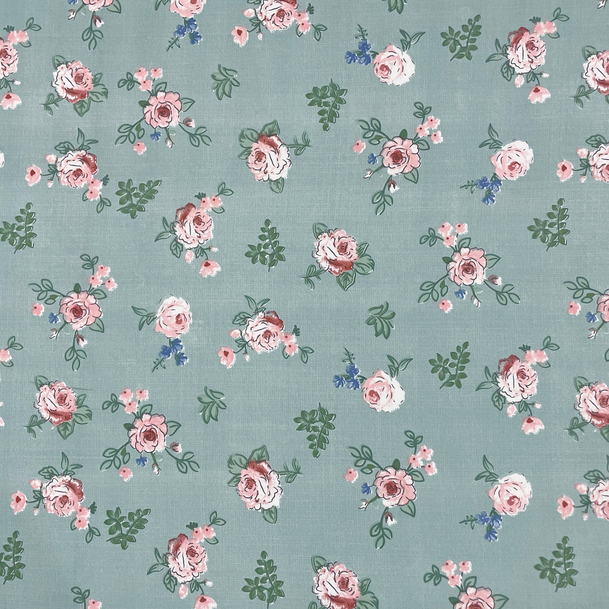 Rose Meadow Sage Green 200 TC Blended Cotton Bedsheet Set with Pillow Cover