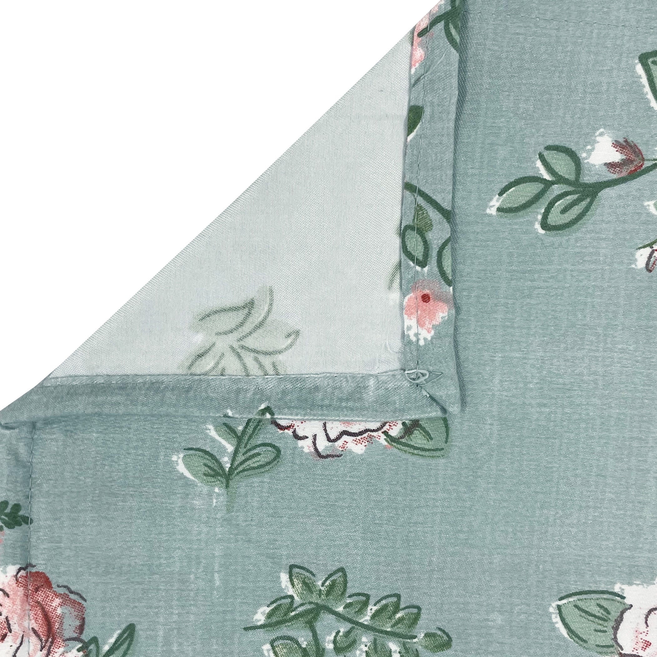 Rose Meadow Sage Green 200 TC Blended Cotton Bedsheet Set with Pillow Cover