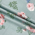 Rose Meadow Sage Green 200 TC Blended Cotton Bedsheet Set with Pillow Cover