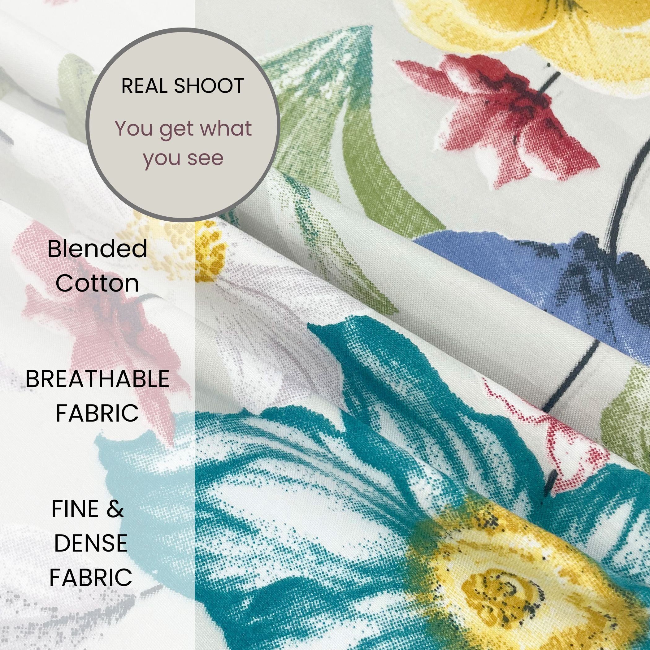Botanical Bloom Multicolour 200 TC Blended Cotton Bedsheet Set with Pillow Cover