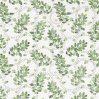 Ivory Green Leaf Trails 144 TC Pure Cotton Bedsheet Set with Pillow Cover