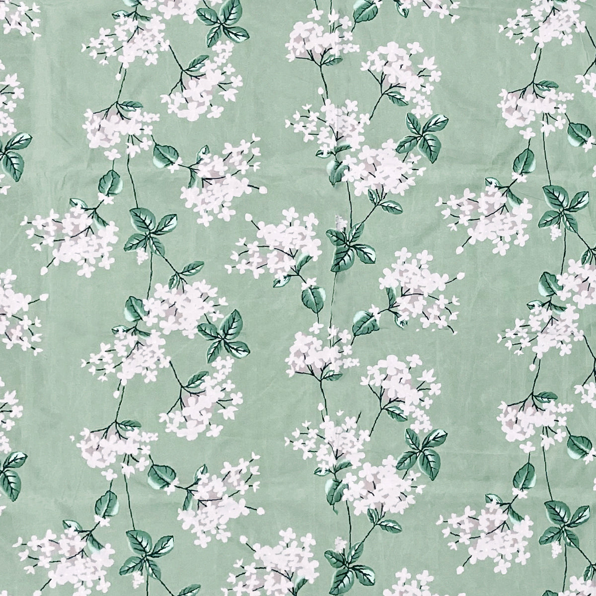 Mint Blossom Trails 144 TC Pure Cotton Bedsheet Set with Pillow Cover