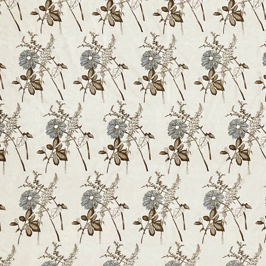 Ivory Meadow Sketch 144 TC Pure Cotton Bedsheet Set with Pillow Cover