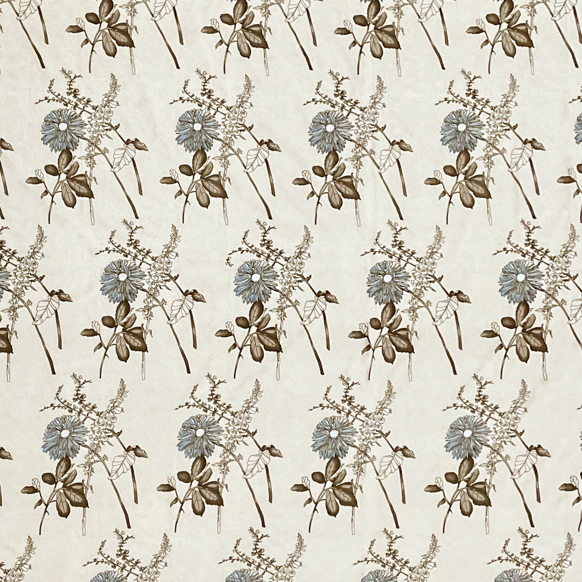 Ivory Meadow Sketch 144 TC Pure Cotton Bedsheet Set with Pillow Cover