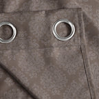 Chocolate Brown Ornamental Scrolls 250 GSM Polyester 100% Blackout Eyelet Curtain