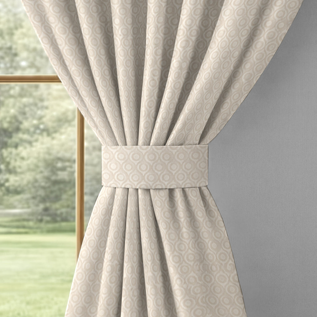 Taupe Serenity 250 GSM Polyester 100% Blackout Eyelet Curtain