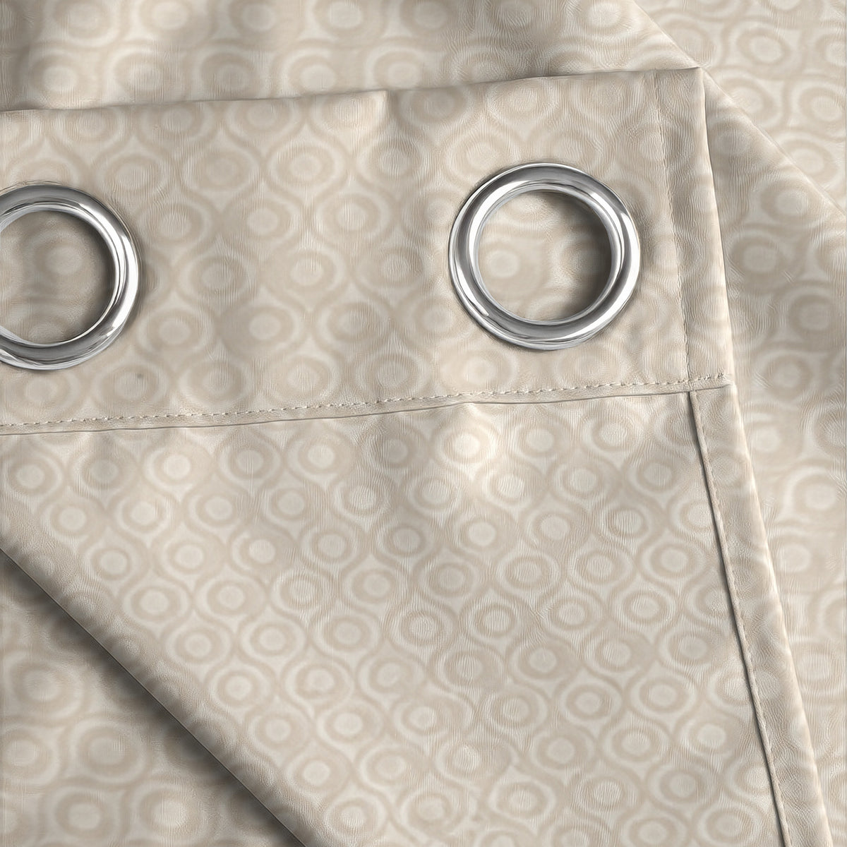 Taupe Serenity 250 GSM Polyester 100% Blackout Eyelet Curtain