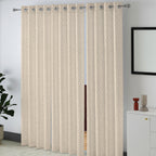 Taupe Serenity 250 GSM Polyester 100% Blackout Eyelet Curtain