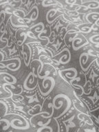 Ornamental Swirl Grey 210 TC Pure Cotton King Fitted Bedsheet with 2 Pillow Covers (72 x 78 x 10 Inches)