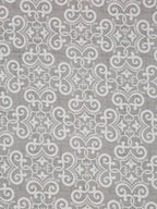 Ornamental Swirl Grey 210 TC Pure Cotton King Fitted Bedsheet with 2 Pillow Covers (72 x 78 x 10 Inches)