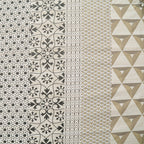 Ivory & Grey Geometric Pure Cotton 210 TC King Fitted Bedsheet with 2 Pillow Covers (72x78x10 Inches)