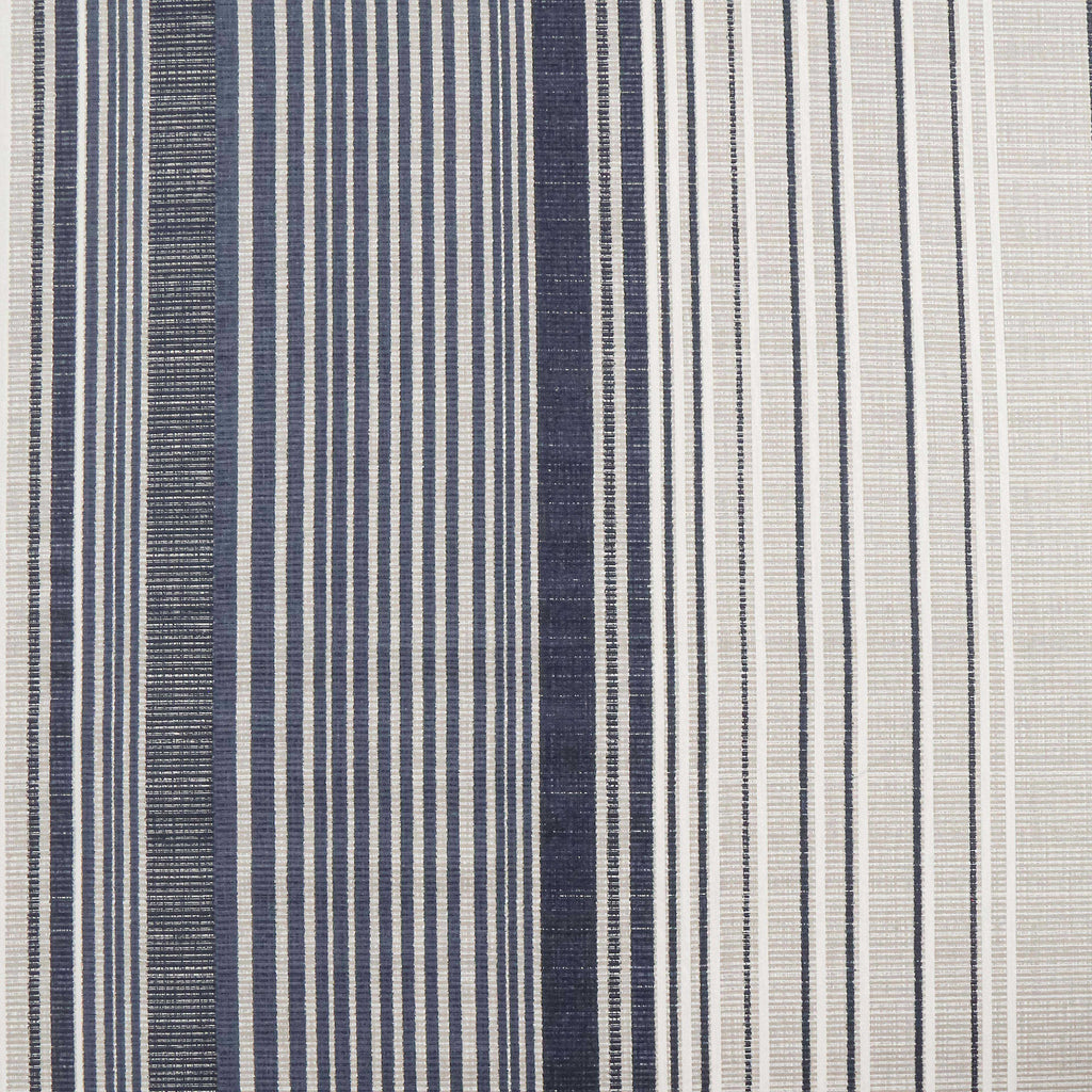 Modern Grey & Blue Striped Pure Cotton 210 TC King Fitted Bedsheet with 2 Pillow Covers (72x78x10 Inches)