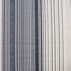 Modern Grey & Blue Striped Pure Cotton 210 TC King Fitted Bedsheet with 2 Pillow Covers (72x78x10 Inches)