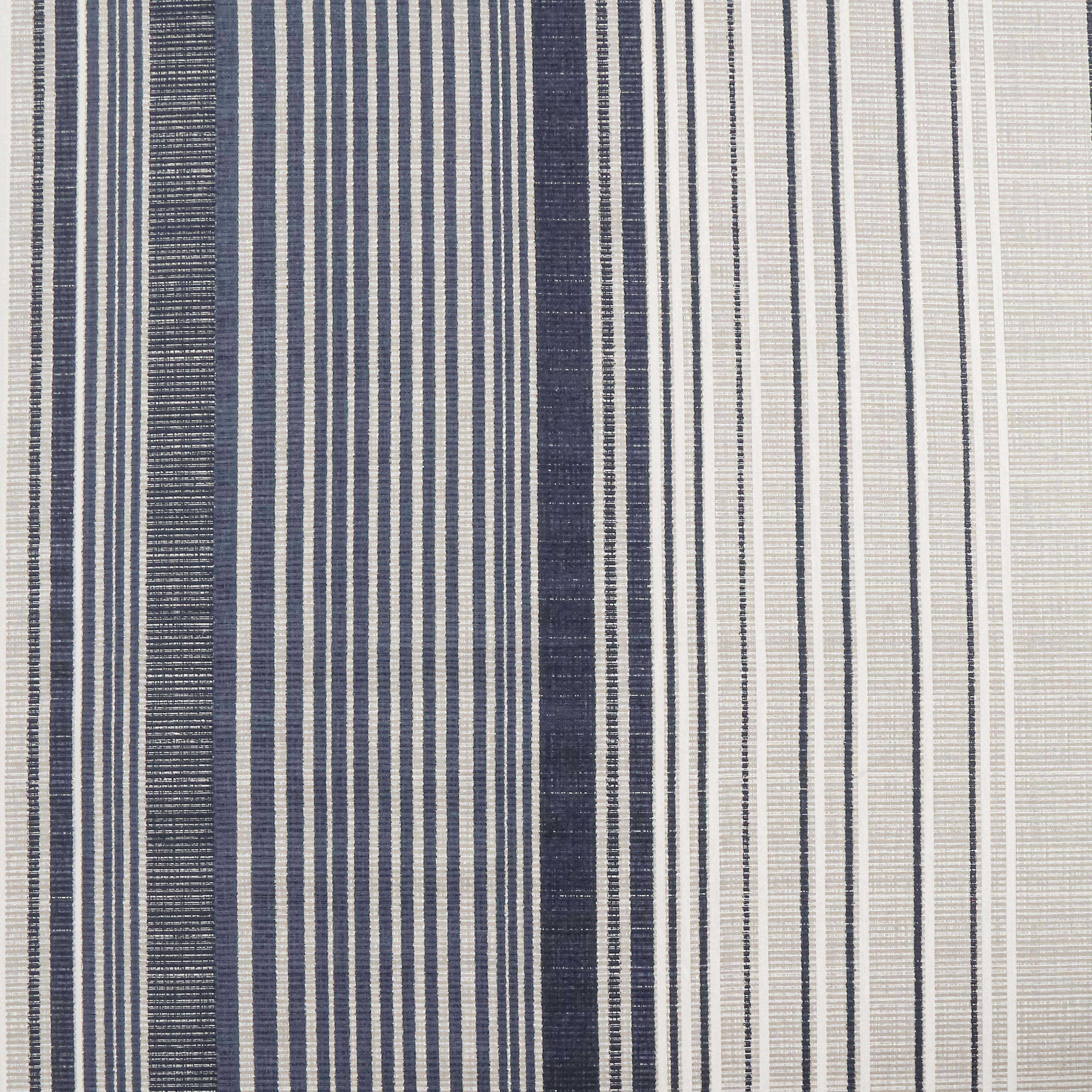 Modern Grey & Blue Striped Pure Cotton 210 TC King Fitted Bedsheet with 2 Pillow Covers (72x78x10 Inches)