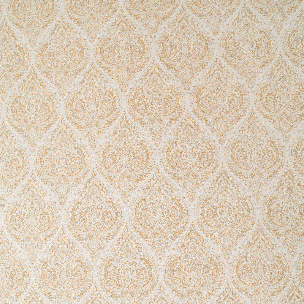 Ornamental Motif Ivory 210 TC Pure Cotton King Fitted Bedsheet with 2 Pillow Covers (72 x 78 x 10 Inches)