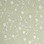 Elegant Sage Green Botanical Pure Cotton 210 TC King Fitted Bedsheet with 2 Pillow Covers (72x78x10 Inches)