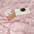 Elegant Blush Pink Floral Pure Cotton 210 TC King Fitted Bedsheet with 2 Pillow Covers (72x78x10 Inches)