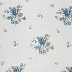 Blue Flora - 210TC Pure Cotton King Fitted Bedsheet (72x78x10 Inches)