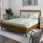 Olive Fern - 210TC Cotton Queen Fitted Bedsheet (60x73x10 Inches)