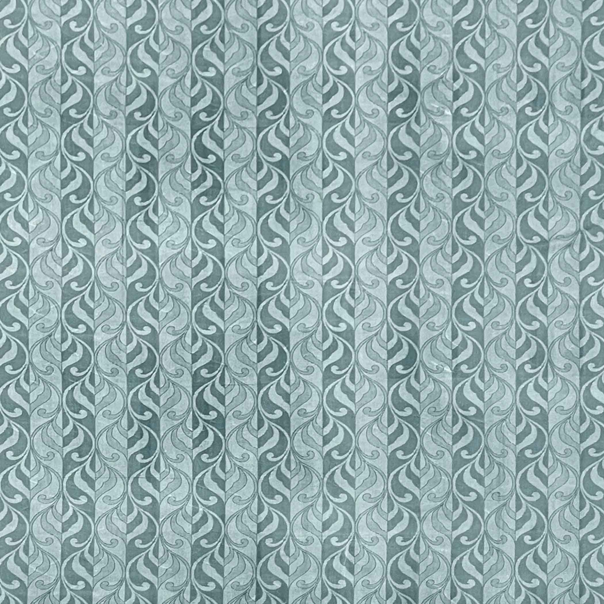 Heather Fern - 210TC Blue Cotton Queen Fitted Bedsheet (60x73x10 Inches)