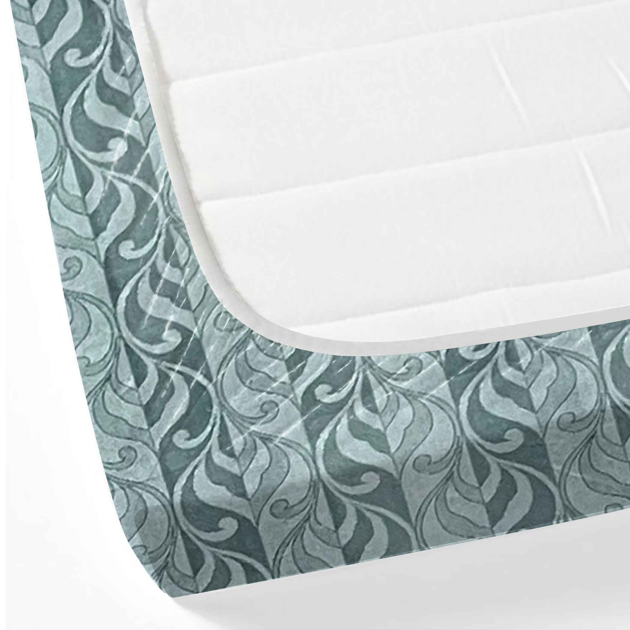 Heather Fern - 210TC Blue Cotton King Fitted Bedsheet (72x78x10 Inches)