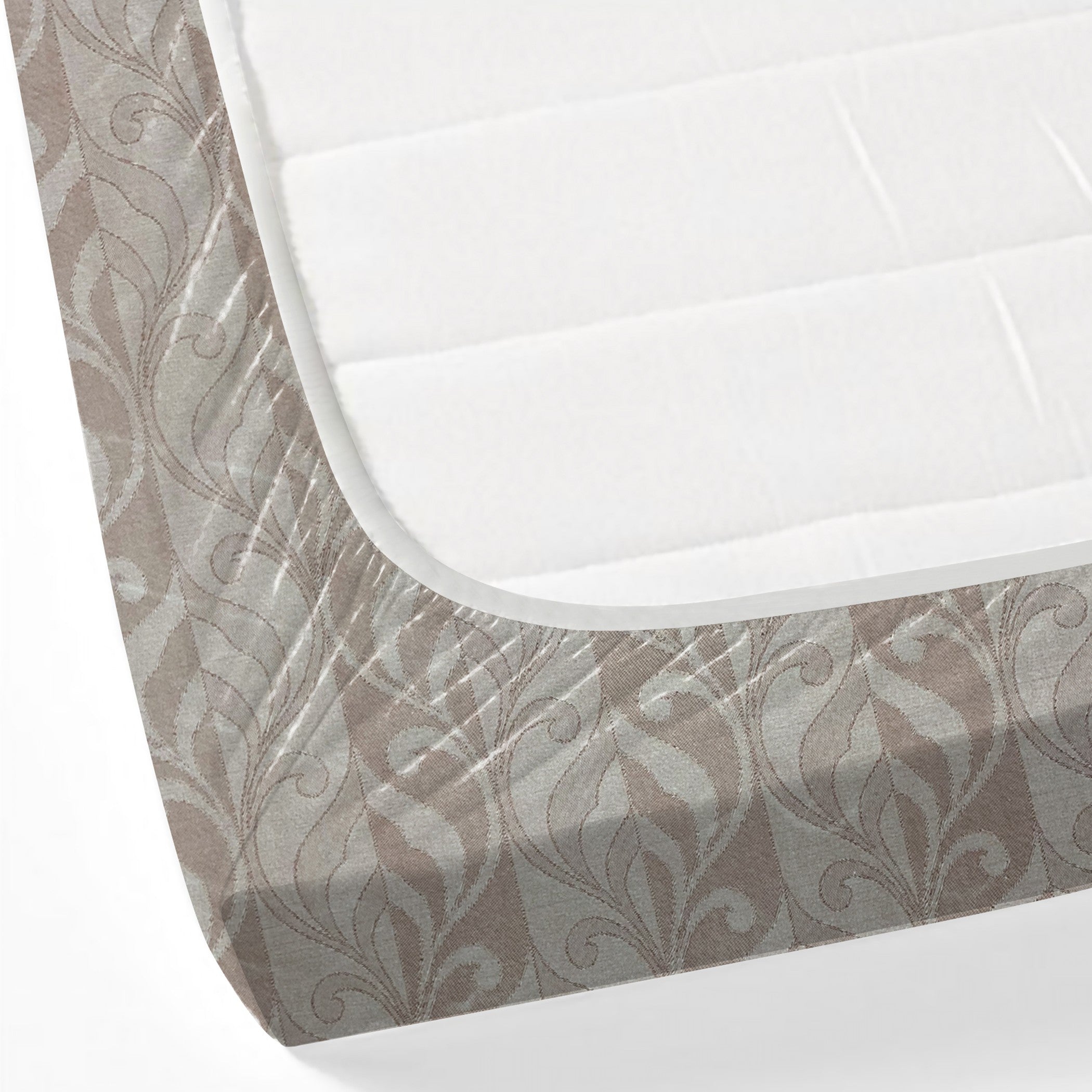 Peach Fern - 210TC Pure Cotton King Fitted Bedsheet (72x78x10 Inches)