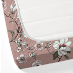 Floral Dusty Rose 210 TC Pure Cotton King Fitted Bedsheet with 2 Pillow Covers (72 x 78 x 10 Inches)