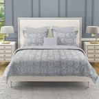 Lavender Swirl - 210TC Pure Cotton Queen Fitted Bedsheet (60x73x10 Inches)