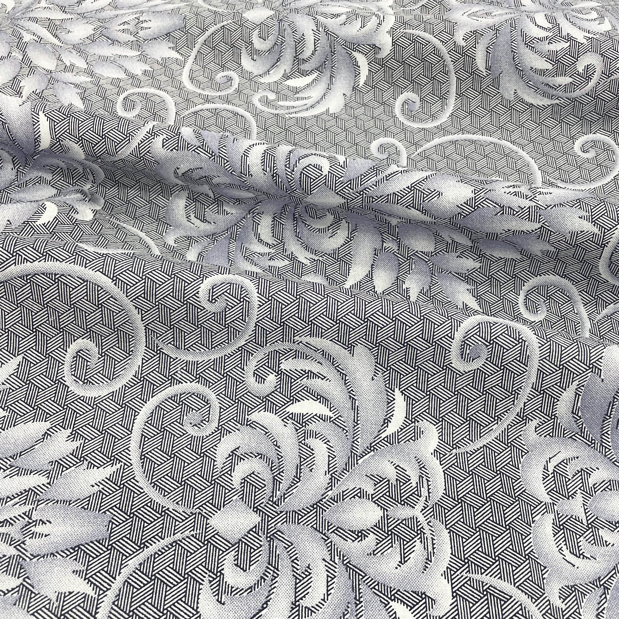 Lavender Swirl - 210TC Pure Cotton Queen Fitted Bedsheet (60x73x10 Inches)
