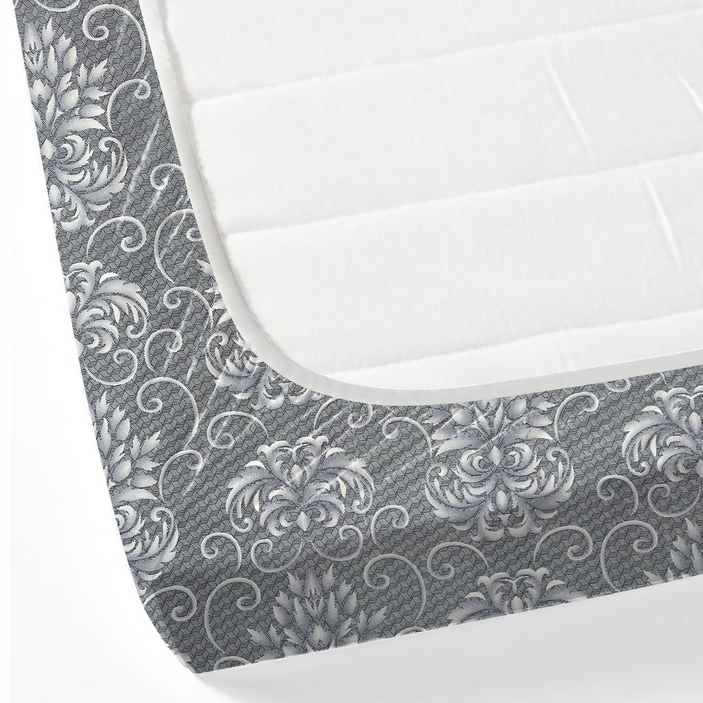 Lavender Swirl - 210TC Pure Cotton Queen Fitted Bedsheet (60x73x10 Inches)