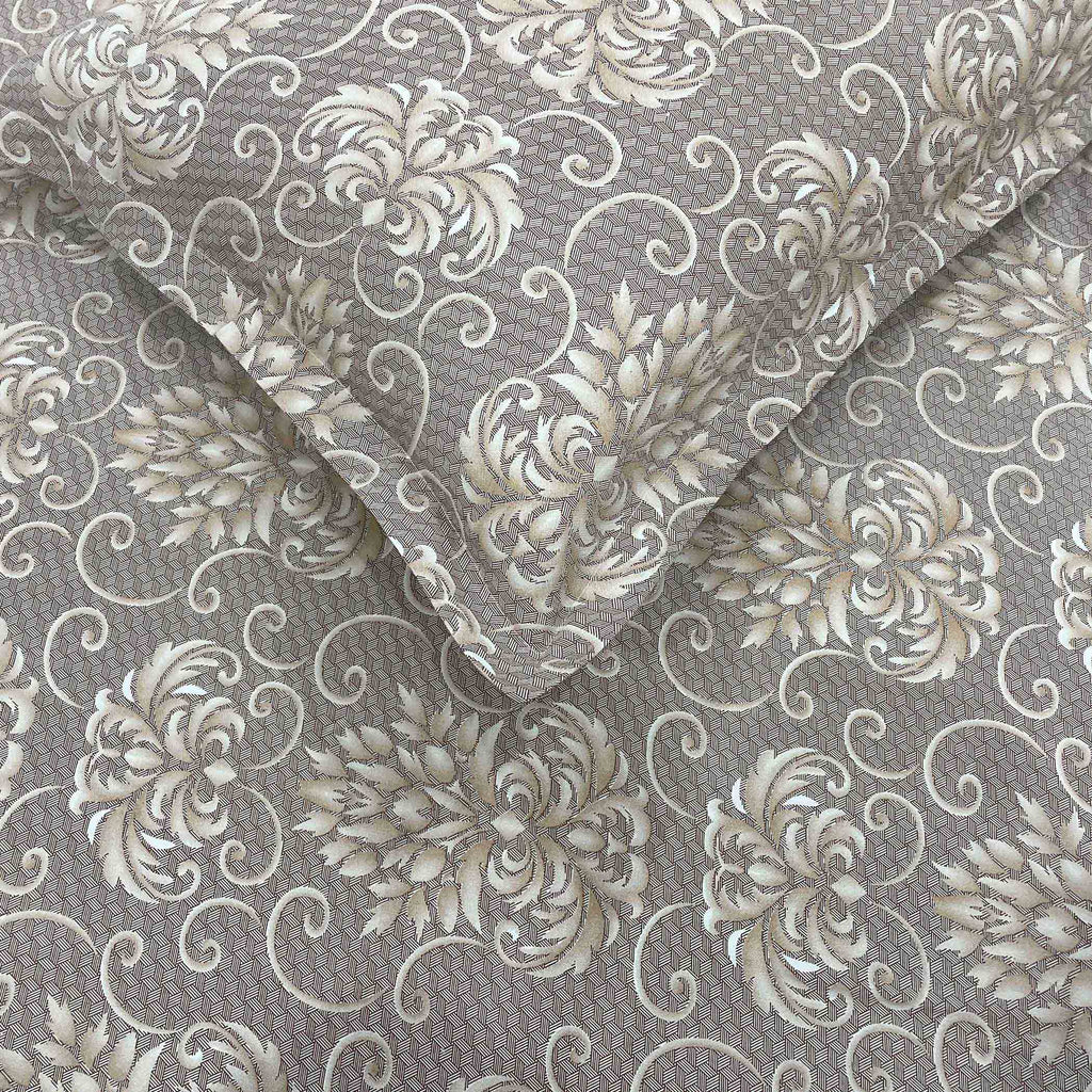 Brown Swirl - 210TC Pure Cotton King Fitted Bedsheet (72x78x10 Inches)