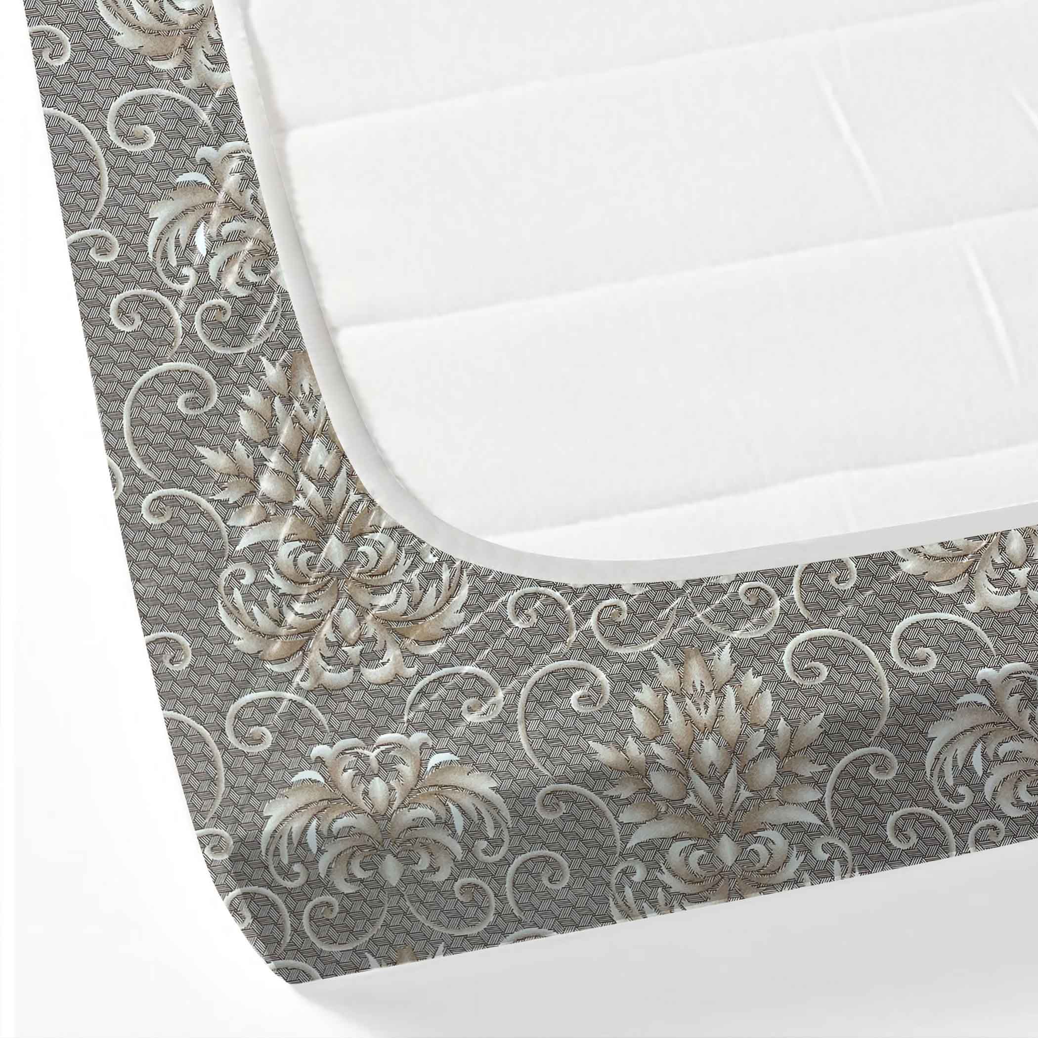 Brown Swirl - 210TC Pure Cotton King Fitted Bedsheet (72x78x10 Inches)