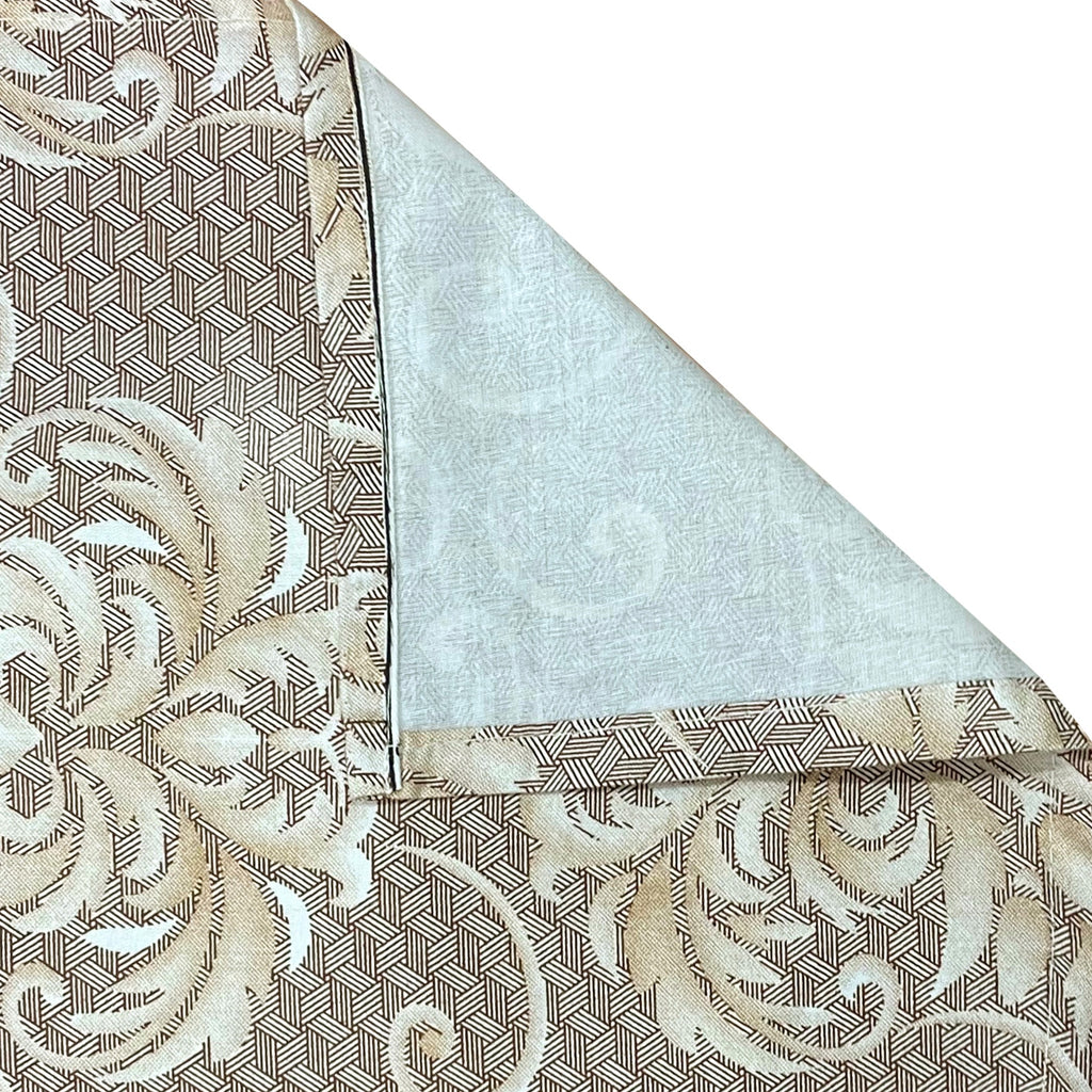 Brown Swirl - 210TC Pure Cotton King Fitted Bedsheet (72x78x10 Inches)