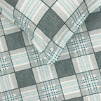 Grey Grid - 210TC Pure Cotton Queen Fitted Bedsheet (60x73x10 Inches)