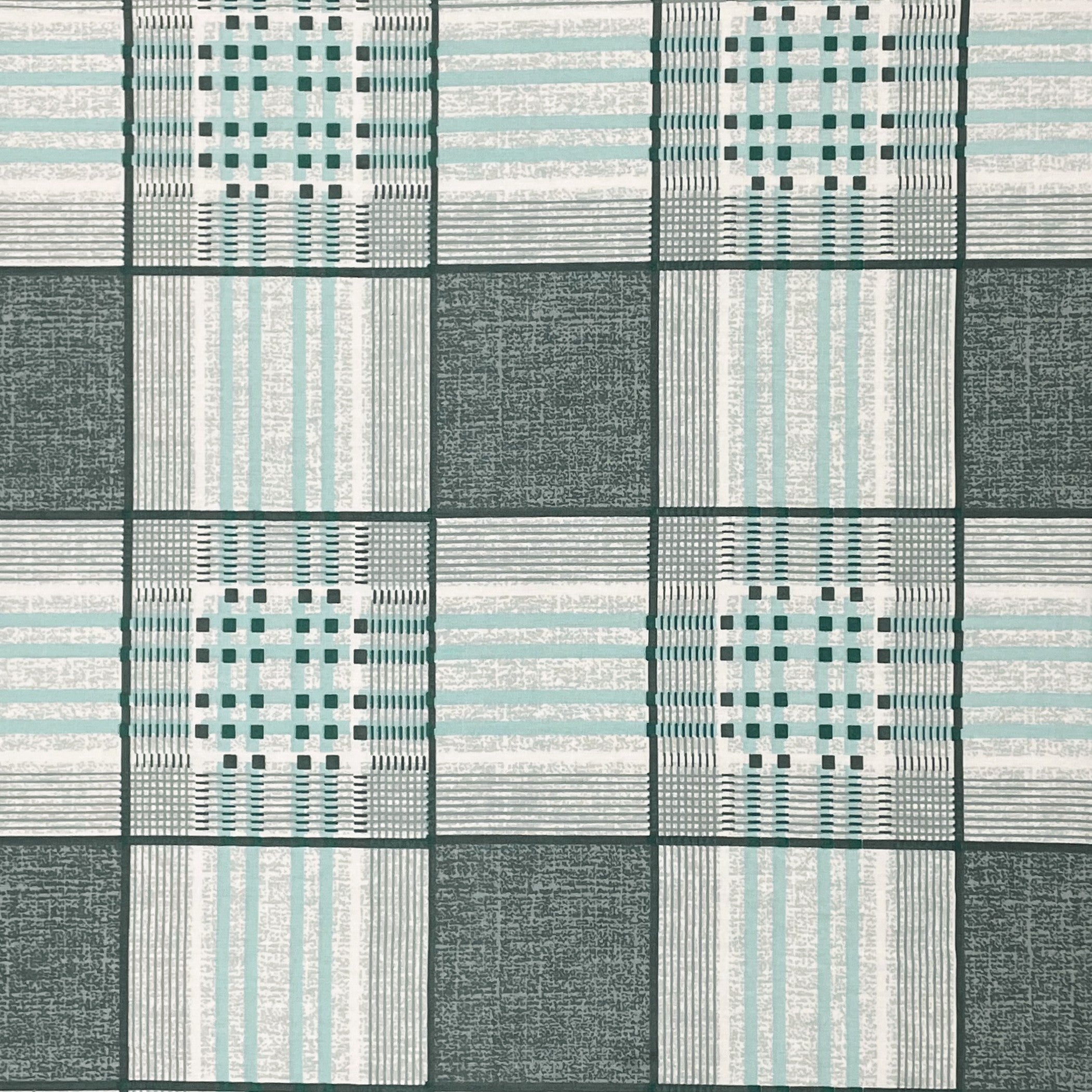 Grey Grid - 210TC Pure Cotton Queen Fitted Bedsheet (60x73x10 Inches)