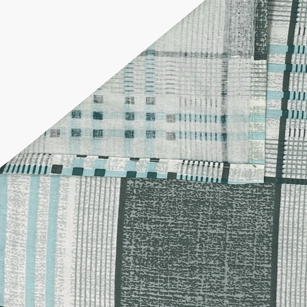 Grey Grid - 210TC Pure Cotton King Fitted Bedsheet (72x78x10 Inches)