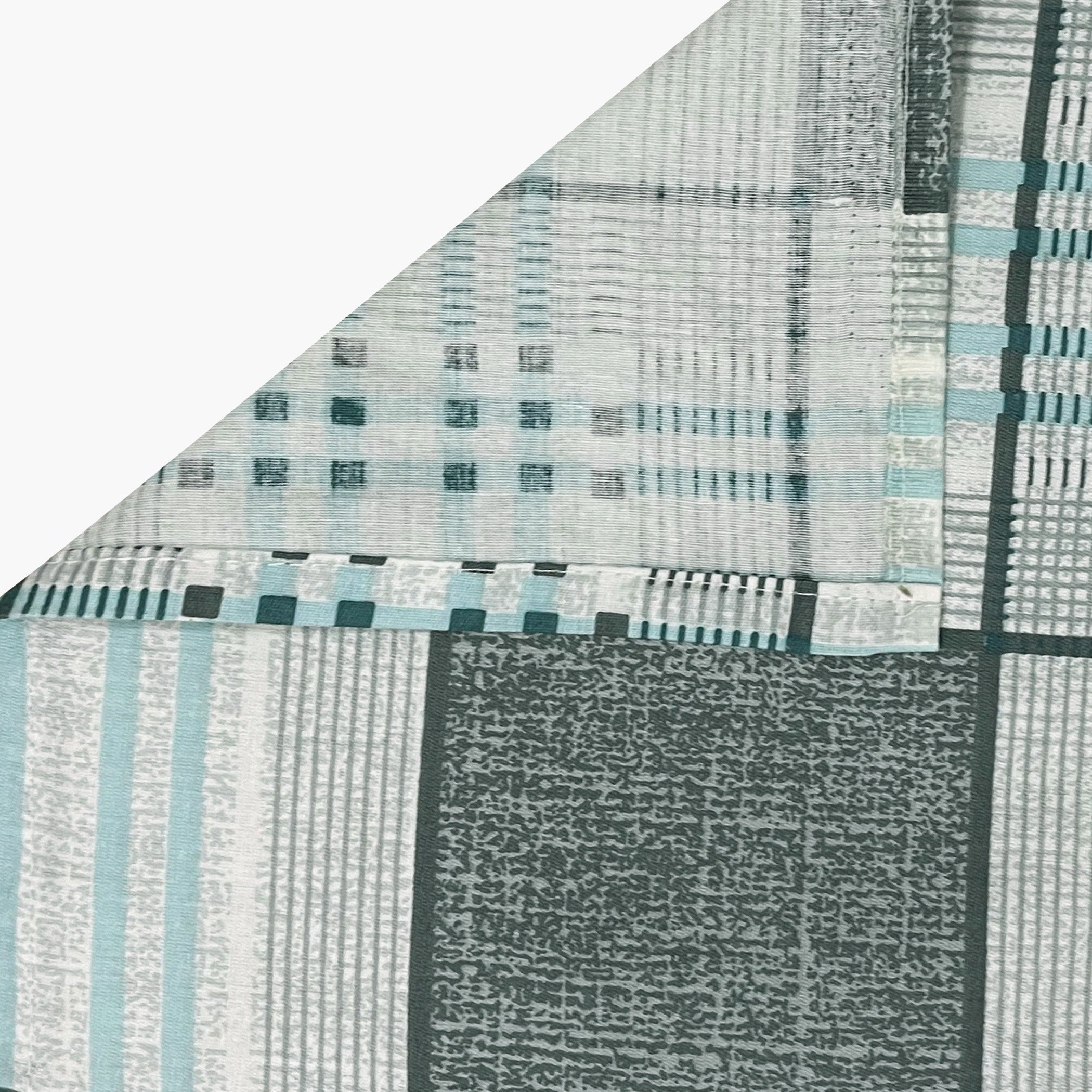Grey Grid - 210TC Pure Cotton Queen Fitted Bedsheet (60x73x10 Inches)