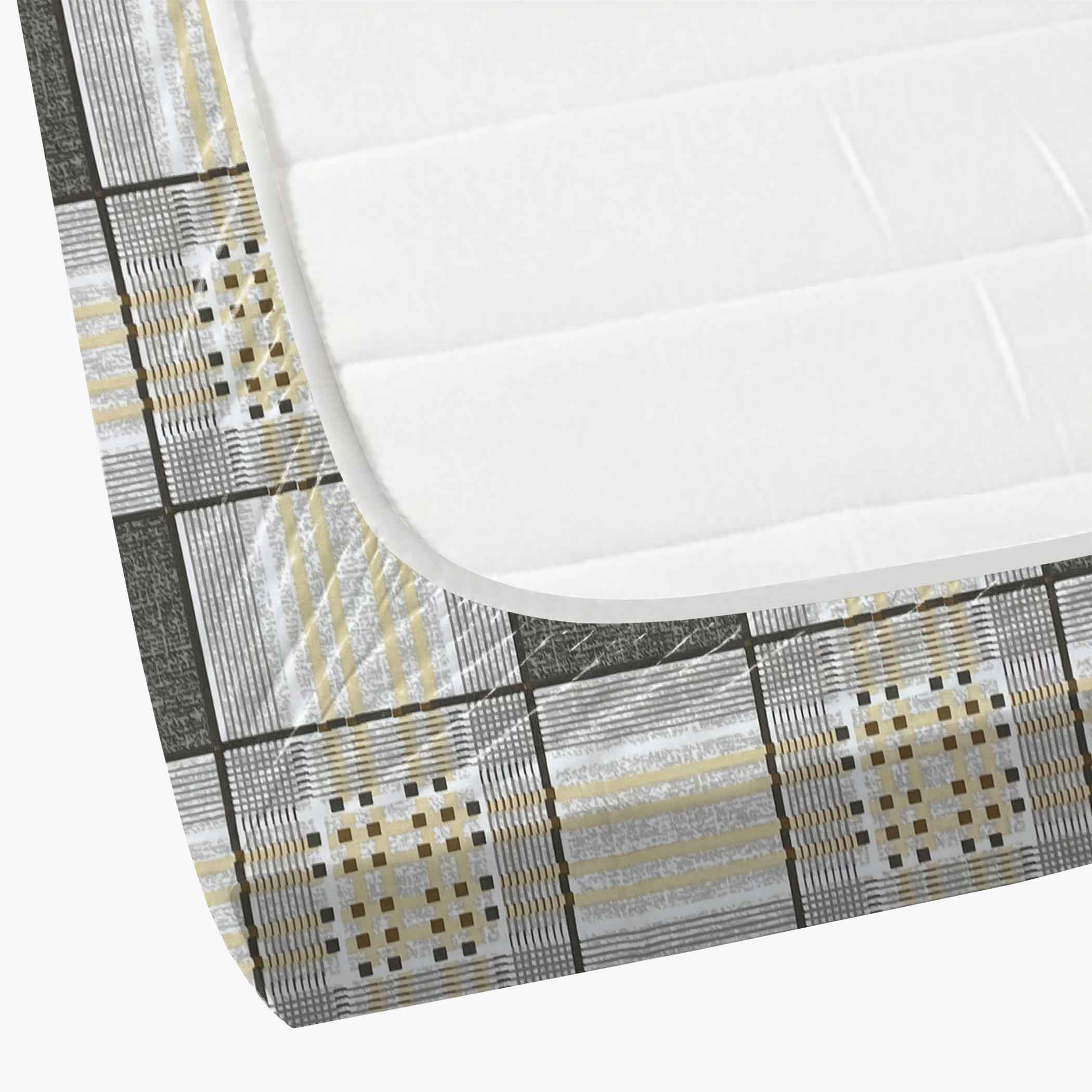 Bee Grid - 210TC Pure Cotton King Fitted Bedsheet (72x78x10 Inches)