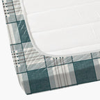 Teal Grid - 210TC Pure Cotton Queen Fitted Bedsheet (60x73x10 Inches)