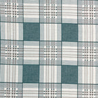 Teal Grid - 210TC Pure Cotton Queen Fitted Bedsheet (60x73x10 Inches)