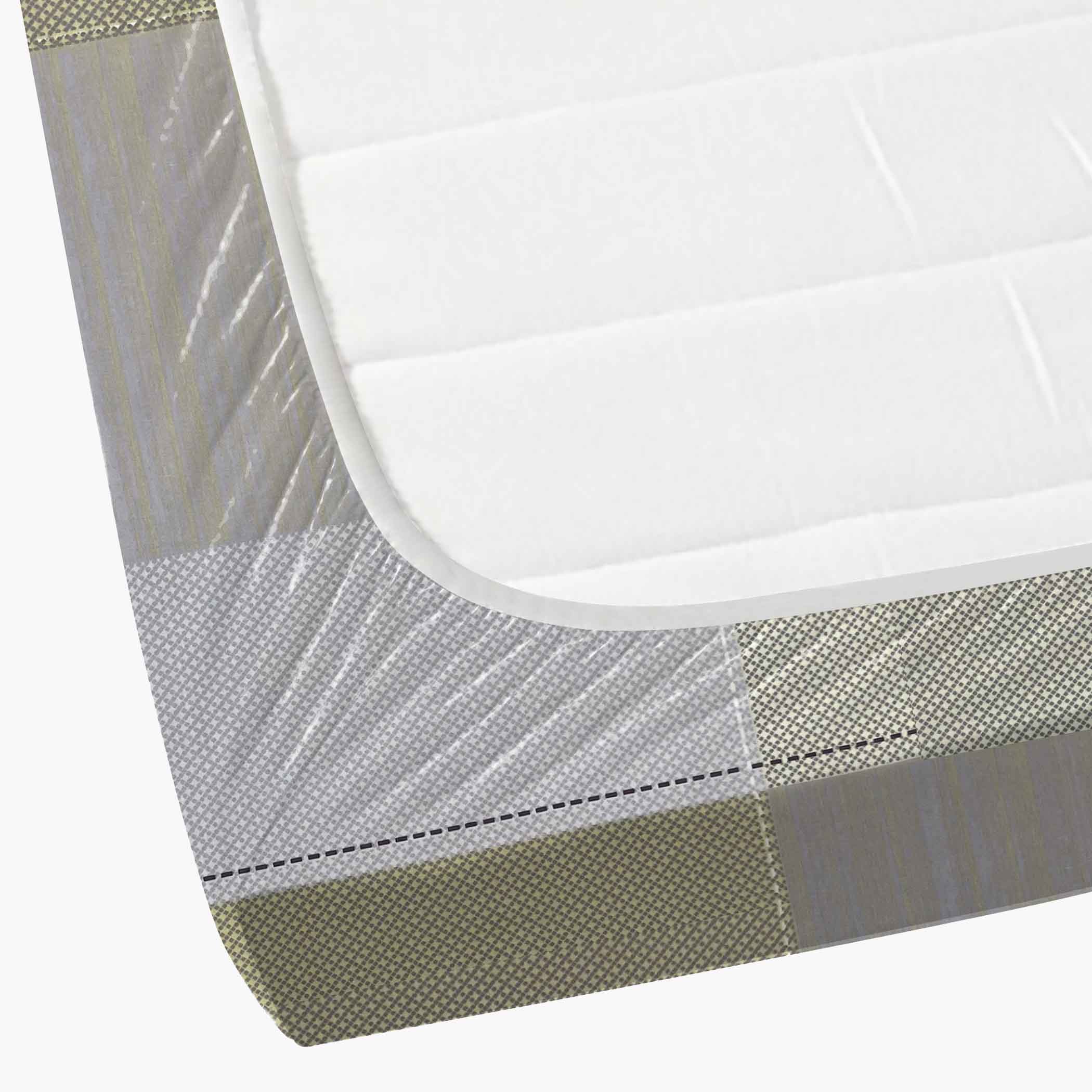 Lavender Squares - 210TC Pure Cotton King Fitted Bedsheet (72x78x10 Inches)