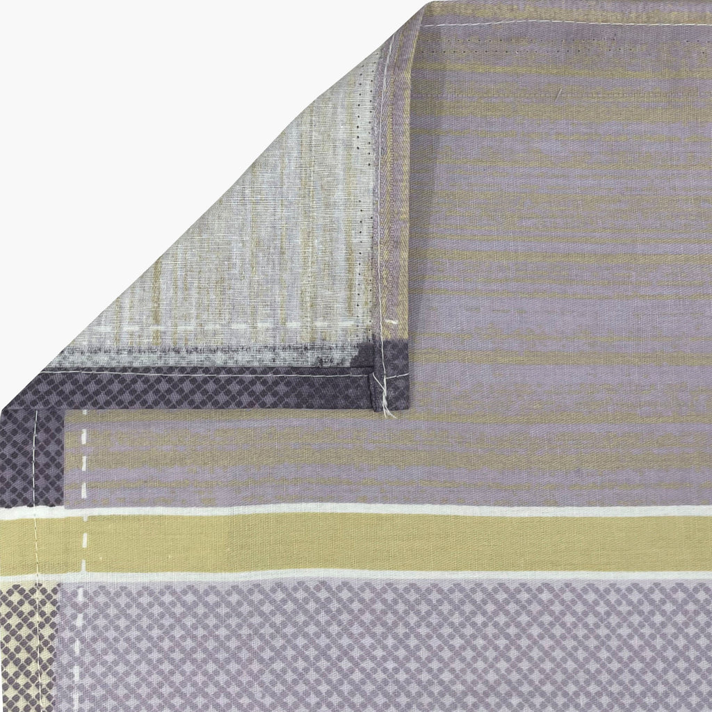 Lavender Squares - 210TC Pure Cotton Queen Fitted Bedsheet (60x73x10 Inches)