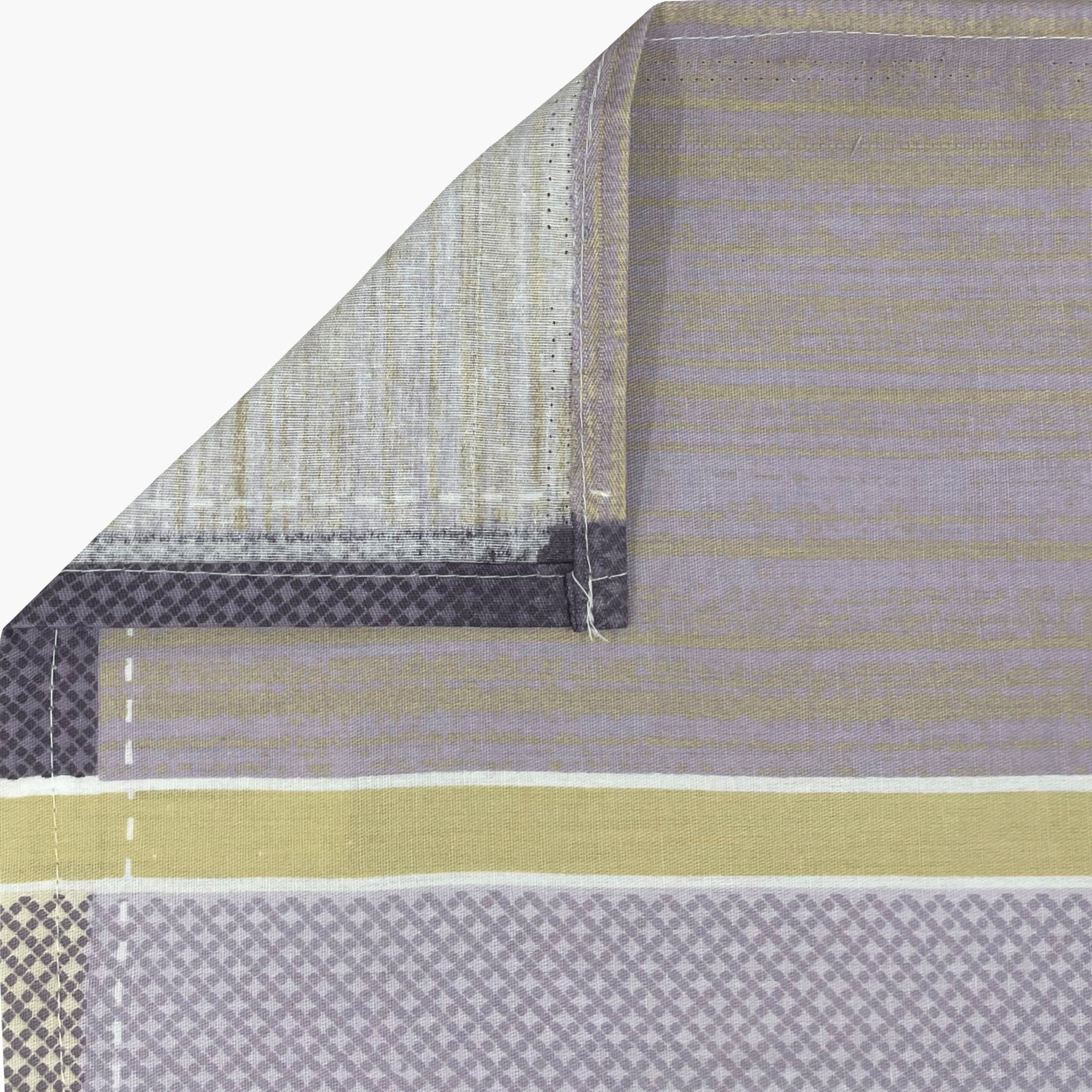 Lavender Squares - 210TC Pure Cotton Queen Fitted Bedsheet (60x73x10 Inches)