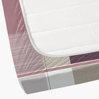 Pink Squares - 210TC Pure Cotton Queen Fitted Bedsheet (60x73x10 Inches)