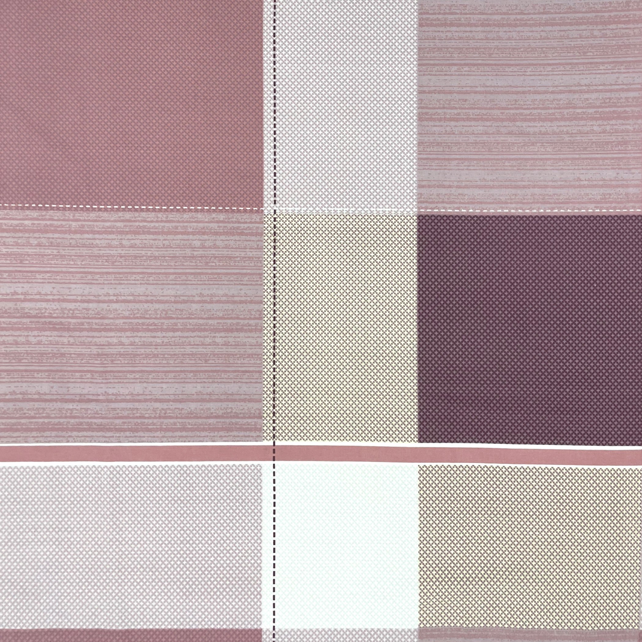 Pink Squares - 210TC Pure Cotton Queen Fitted Bedsheet (60x73x10 Inches)