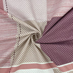 Pink Squares - 210TC Pure Cotton Queen Fitted Bedsheet (60x73x10 Inches)