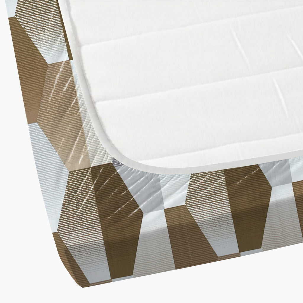 Beige Hex - 210TC Pure Cotton King Fitted Bedsheet (72x78x10 Inches)