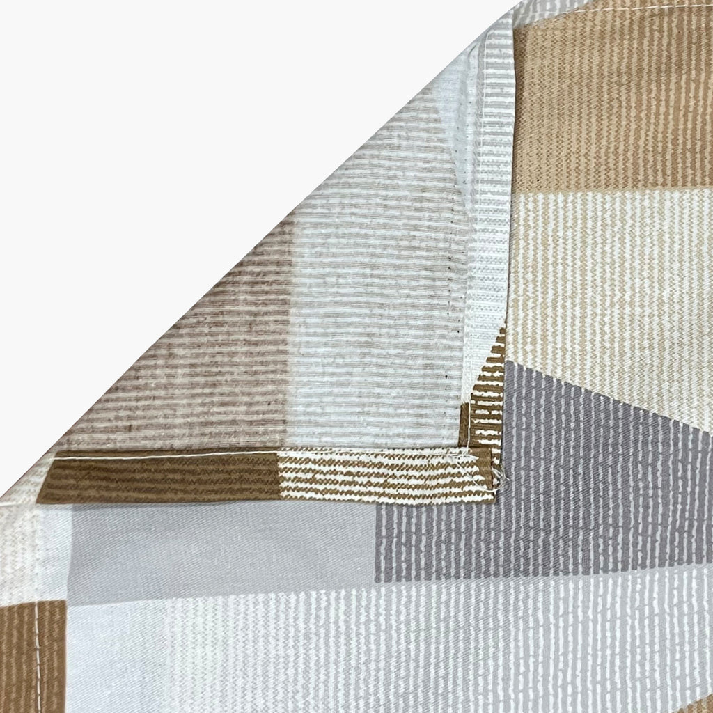 Beige Hex - 210TC Pure Cotton Queen Fitted Bedsheet (60x73x10 Inches)
